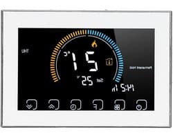 Intelligente Thermostaat - Temperatuurregelaar LCD - Verwarming Beheren - Touchscreen Bediening - 5.1 x 3.5 x 1.6 inch - Wit