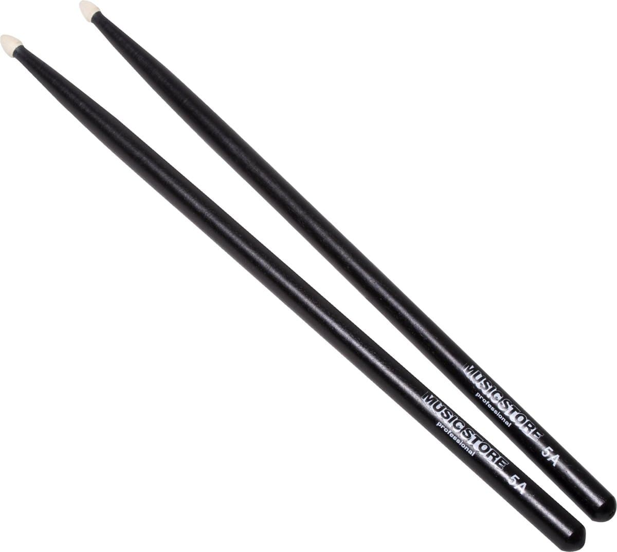 MUSIC STORE 5A Sticks, zwart, Hornbeam, Wood Tip - Drumsticks — afbeelding 1