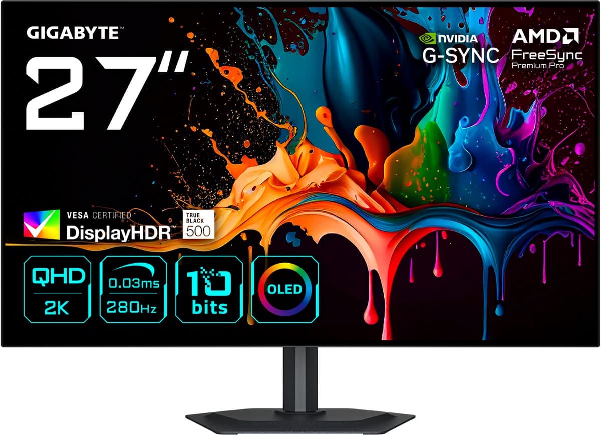 GIGABYTE MO27Q28G gamingmonitor - 27 inch OLED QHD, 280Hz — afbeelding 1