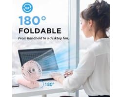 Mini Draagbare Ventilator met USB Oplaadbare Functie en 4 Snelheden
