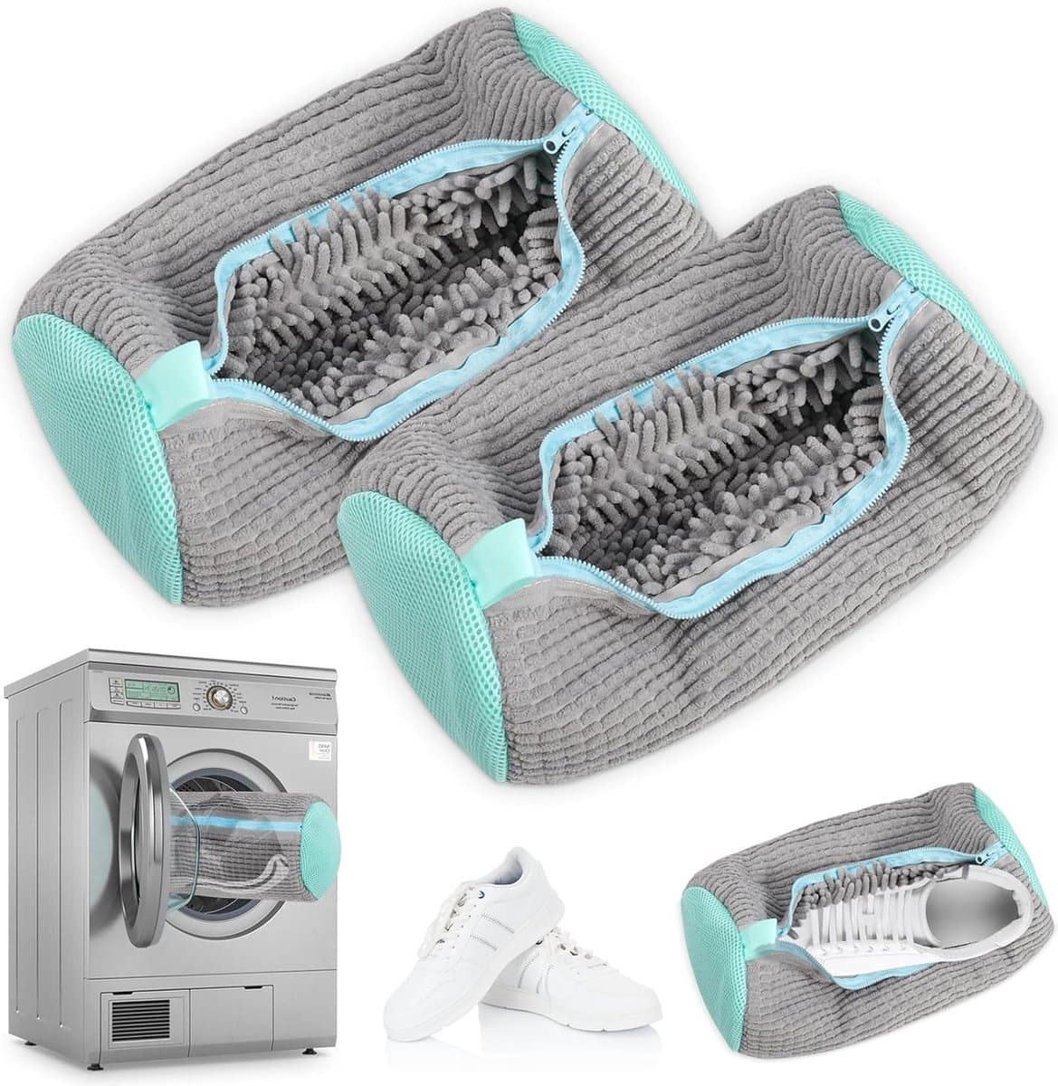 Wasnet voor Schoenen in de Wasmachine - Grijs, Set van 2 Stuks — afbeelding 1