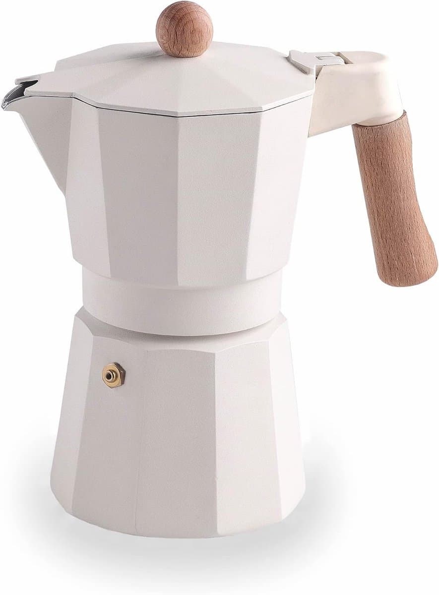 Koffiezetapparaat - Espresso Maker - Italiaanse Koffie - Geschikt Inductie - 6 Kopjes - Wit — afbeelding 1