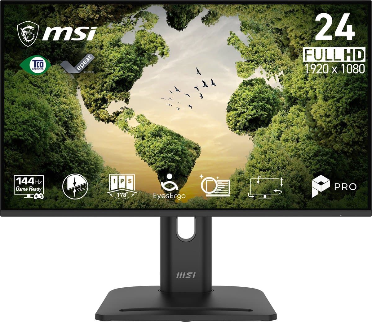 MSI PRO MP245PGN E14 - Full HD Monitor - 144hz - 24 inch - Speakers — afbeelding 1