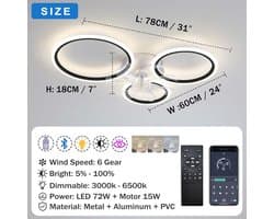 Plafondventilator met Verlichting - Ventilator voor Slaapkamer - Air Cooler met Afstandsbediening - Binnenklimaat