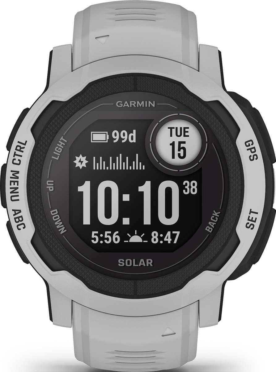 Garmin Instinct 2 Solar - Sporthorloge met GPS - Smartwatch voor heren - Zon Oplaadbaar - 45mm - Mist Gray — afbeelding 1