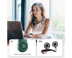 Nek Ventilator met Koeling - Gezichtsventilator - Oplaadbaar stil