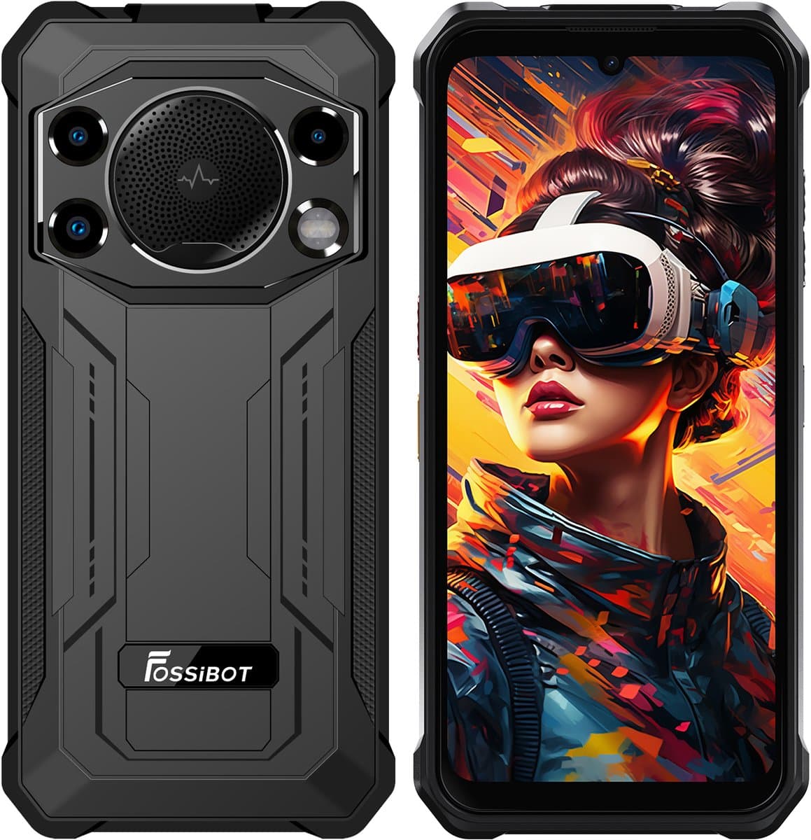 FOSSiBOT F110L Robuuste Smartphone - Dual SIM - 4GB RAM - 128GB ROM - 10000mAh - 6,745 inch HD+ IPS Scherm - IP68 Waterdicht Telefoon -Android 15- GPS,NFC,OTG - ijzergrijs — afbeelding 1