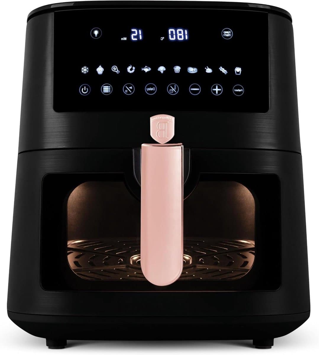 Heteluchtfriteuse - Airfryer Frituurpan - Gezond Frituren - Grote Capaciteit - 8 Liter - Zwart Roze — afbeelding 1