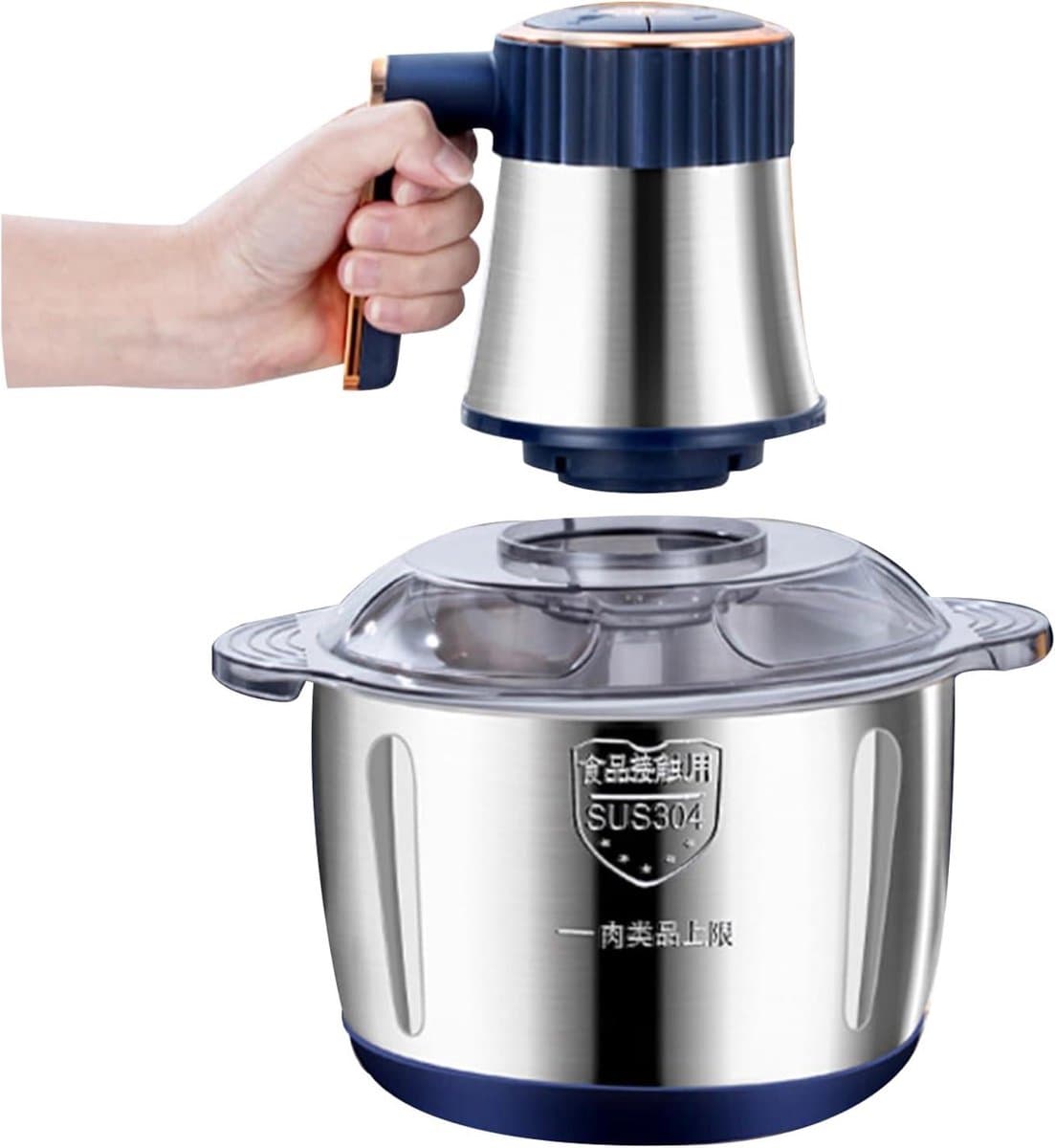 Elektrische Keukenmachine - Hakmolen Mixer - Maaltijden Bereiden - Gelijkmatige Hakresultaten - 5 Liter Kom - Zilver — afbeelding 1
