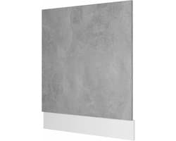 Tidyard Vaatwasser, keukenblok, vaatwasser, frontpaneel, afwasmachine vaatwasser, vaatdeur, beschermt de vaatwasser, betongrijs, 59,5 x 3 x 67 cm, houtmateriaal