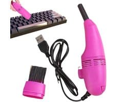 Handstofzuiger - Mini Stofzuiger - Computer Reinigen - USB Oplaadbaar - Compact Formaat - Hot Pink