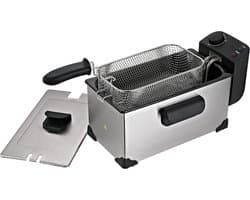 Oliefriteuse - Kleine friteuse - Lekker Frituren - Instelbare Temperatuur - 3 Liter - Zilverkleurig