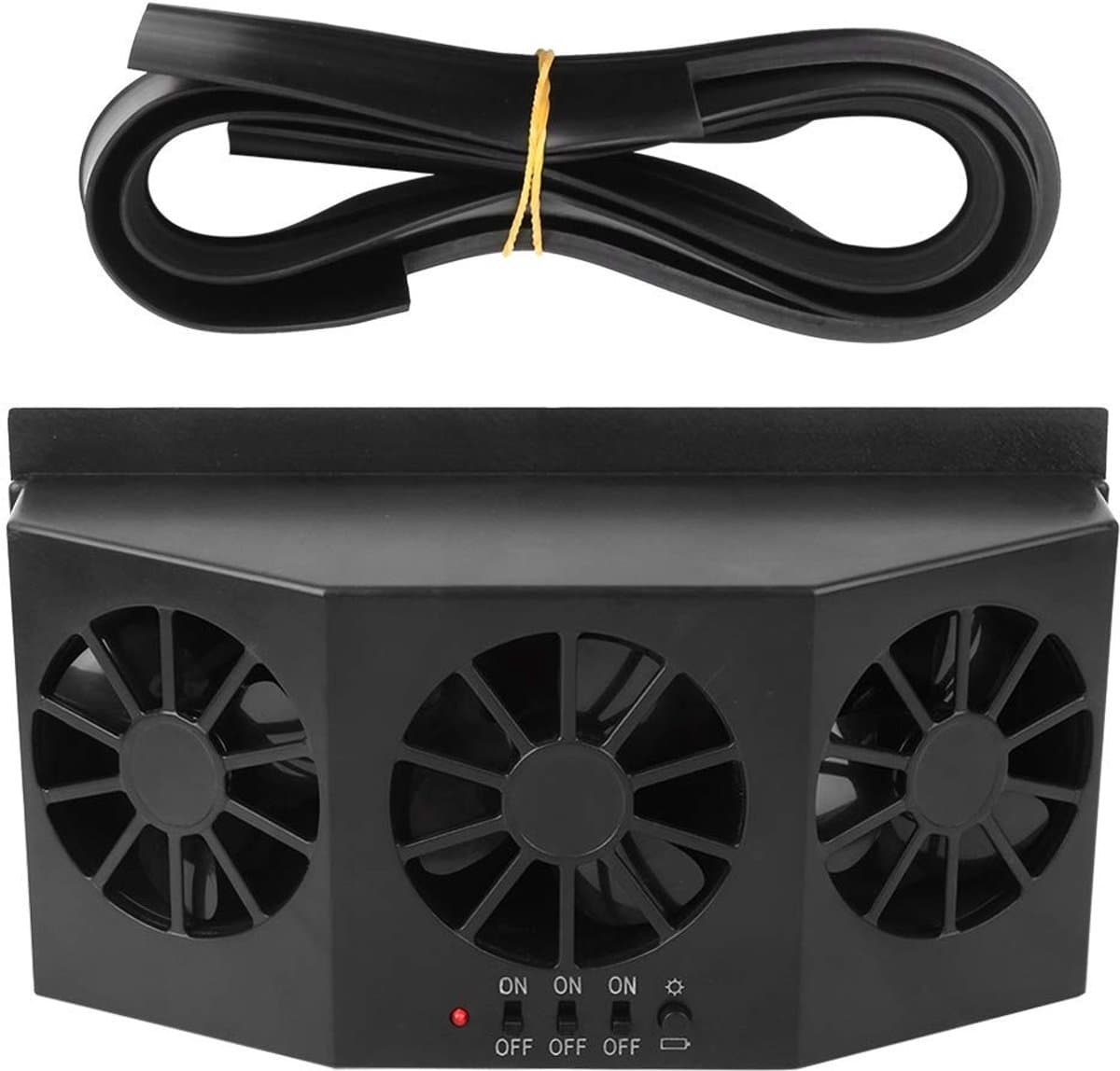 ONF3 - Voertuig Afzuigventilator - Zonne-energie - Draagbare ventilator voor auto - Energiezuinige ventilatie - Koeling en ventileren - Geschikt... — afbeelding 1