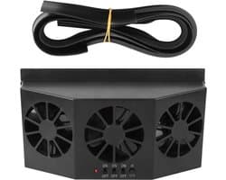 ONF3 - Voertuig Afzuigventilator - Zonne-energie - Draagbare ventilator voor auto - Energiezuinige ventilatie - Koeling en ventileren - Geschikt...