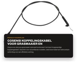 Dailygoods- Remkabel 147,32 cm - Geschikt voor Toro Maaier 20013/20014/20017 - Onderdeelnummer 104-8676 - Duurzaam materiaal - Betrouwbaar en praktisch - Kabel