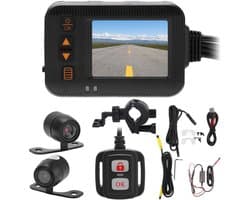 Jhubersproducts Motorfiets Dash Cam - 1080P HD - Waterdicht - 2 Inch Scherm - Loop Recording - Geschikt voor alle motorfietsen - Zwart
