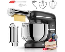 Keukenmachine met Pastaroller - 2000W - 6,2L RVS Kom - Zwart