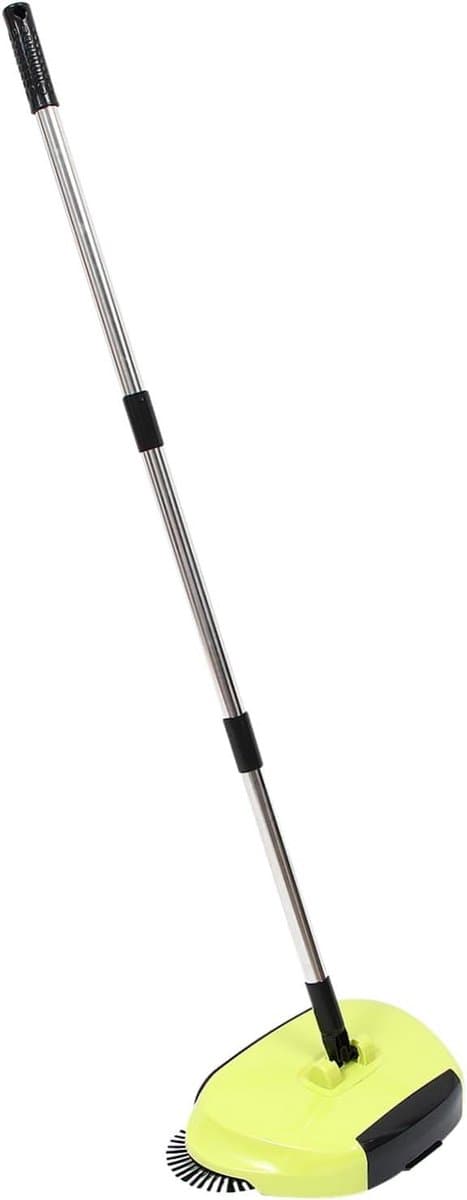 Handveger Bezem Stoffer - 3-in-1 Vloerreiniger - Snel Vloeren Schoonmaken - Automatische Vuilopvang - 1.94 Pond - Geel — afbeelding 1