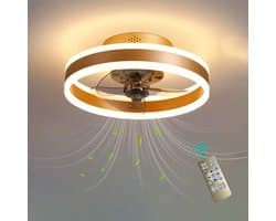 RFWR® Omkeerbare Plafondventilator met Licht en Afstandsbediening - 6 Snelheden en Dimbaar Design voor Slaapkamer en Woonkamer