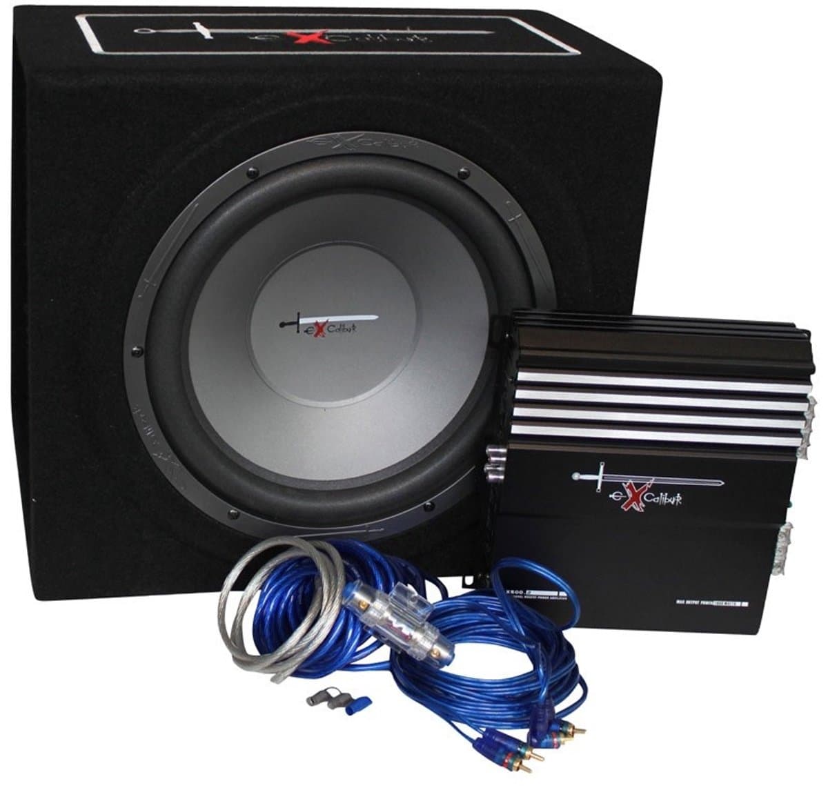 EXCALIBUR X3 pakket Active Subwoofer - 1000 W Versterker - Aansluitkabels — afbeelding 1