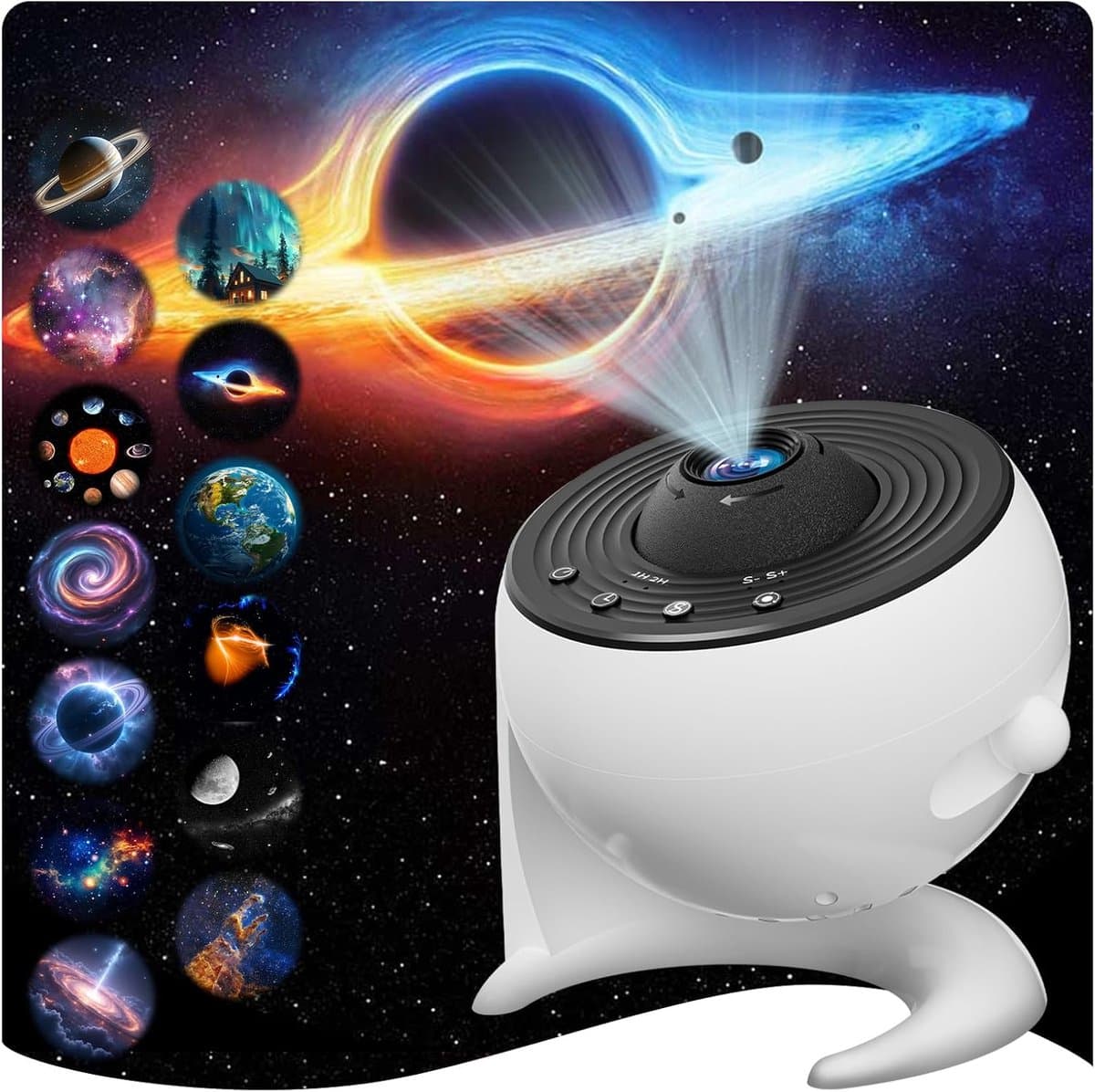 Sterrenhemel Projector, 13-In-1 Galaxy Projector, Led-Sterrenhemel Met Timer, Plafondprojector 360° Rotatie, Kamerplanetarium Voor Kinderen En Volwassenen, Cadeau, Wit — afbeelding 1