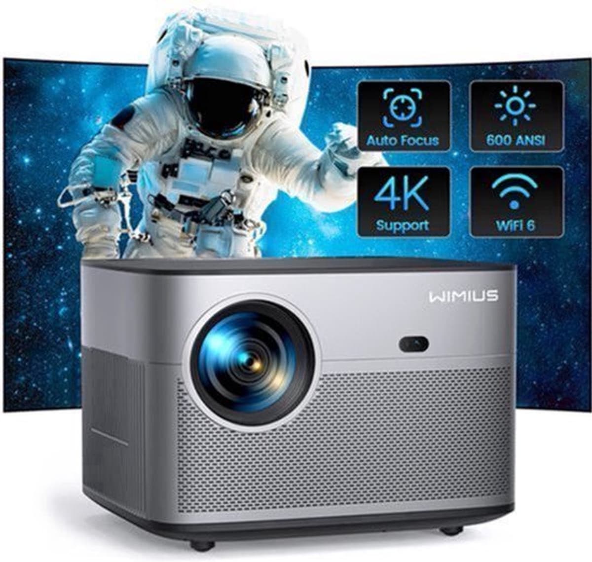 Wimius - Beamer - Projector Beamer - Mini Meamer - Full HD 1080P - 1920x1080dpi - Automatische focus - met WiFi - 15000lumens — afbeelding 1