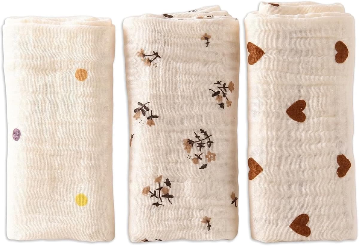 3-delige set baby washandjes katoen - 22x23 cm zachte doeken voor baby's — afbeelding 1