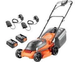 Batterij Grasmaaier – Accu Grasmaaier – Elektrische Grasmaaier – Draadloze Grasmaaier – 36V Krachtig – 34 cm Maaibreedte & Randensnijsysteem – 35L Grasopvang – Lichtgewicht & Verticale Opslag