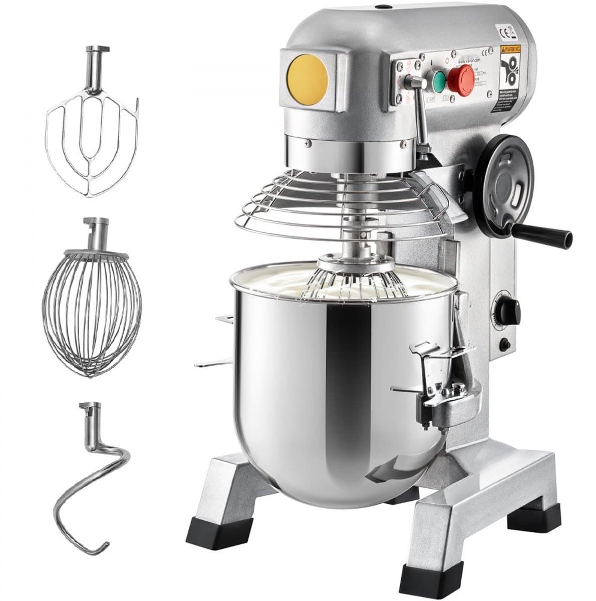 Commerciële Kneedmachine / Deegmixer - Staande Mixer - RVS Kom 28,4 L - Vermogen 1500 W - Drie Snelheden 108/199/382 RPM - Inclusief Deeghaak & Klopper - Zware Uitvoering — afbeelding 1