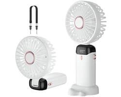 Draagbare Oplaadbare Mini-Ventilator met 5 Snelheden - USB Tafelventilator voor Thuis en Reizen