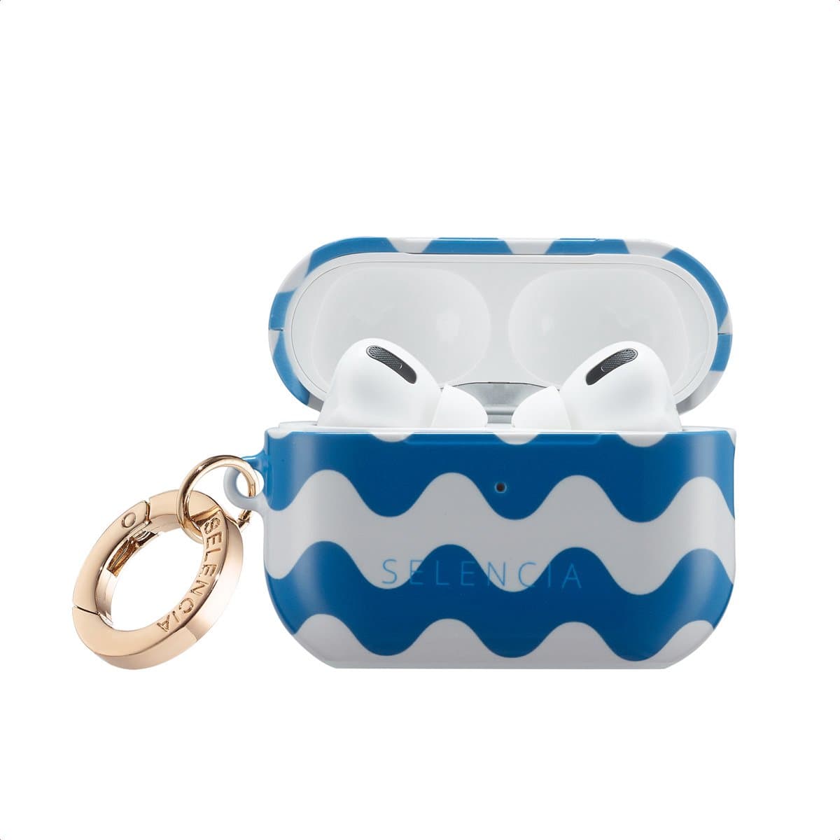 Selencia Case - Hoesje geschikt voor AirPods Pro 2 / Pro 2 (2022) - Wave Vibes Classic Blue — afbeelding 1