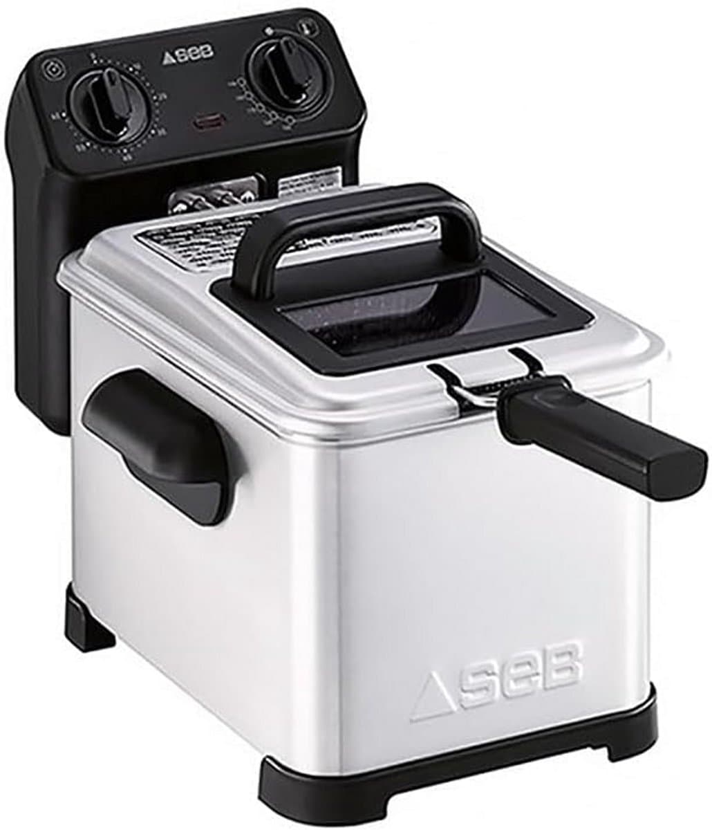 Friteuse RVS met grote capaciteit 4 liter en 2400W vermogen, ideaal voor friet en snacks — afbeelding 1