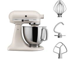 KitchenAid Artisan 5KSM125EMH - Keukenmachine - 4,8L - Milkshake - 3 menghaken