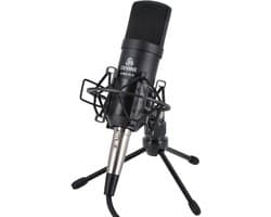 Condensatormicrofoon - incl. shockmount, kabel, statief - Met gratis lessen - Zwart - Devine M-Mic XLR BK