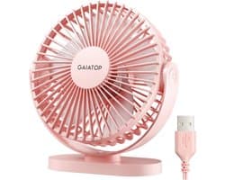Tafelventilator USB – Mini Ventilator Stil, 3 Snelheden, 90° Draaibaar, Lichtgewicht, Compact Design Roze