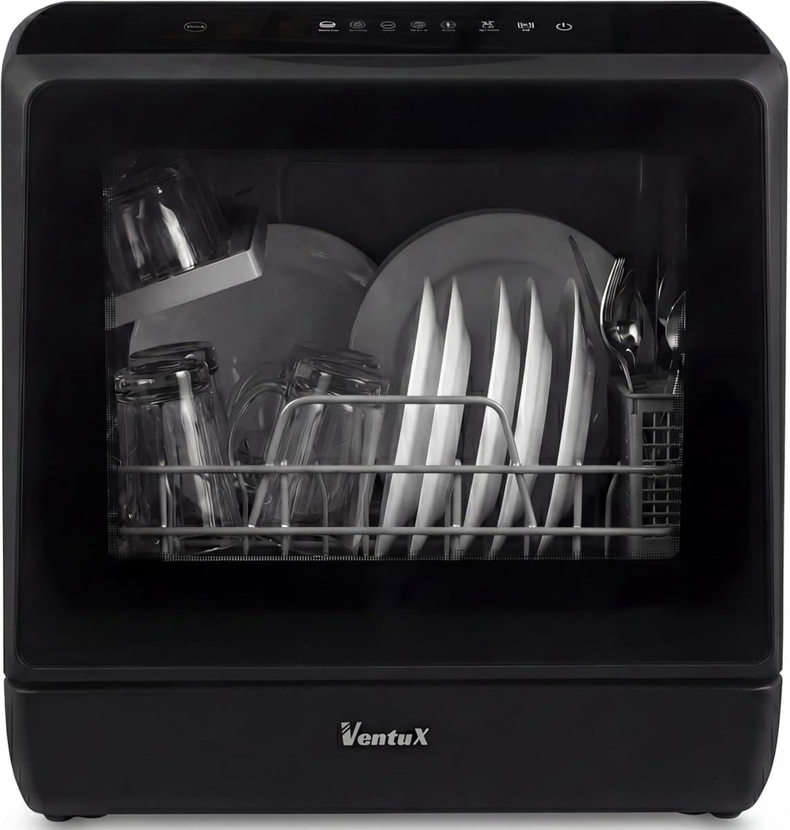 Compacte Vaatwasser - Mini Afwasmachine - Ruimtebesparend Schoonmaken - App Bediening - 42.5 cm Hoog - Zwart — afbeelding 1