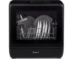 Compacte Vaatwasser - Mini Afwasmachine - Ruimtebesparend Schoonmaken - App Bediening - 42.5 cm Hoog - Zwart