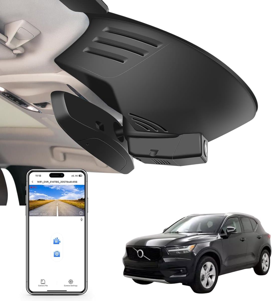 Thijox - 4K UHD 2160P Dashcam voor Volvo XC40 2019-2022, OEM-Look, G-sensor, WiFi & App, 64 GB Kaart, Eenvoudig te Installeren, Loop-opname, T4 T5 Acc — afbeelding 1
