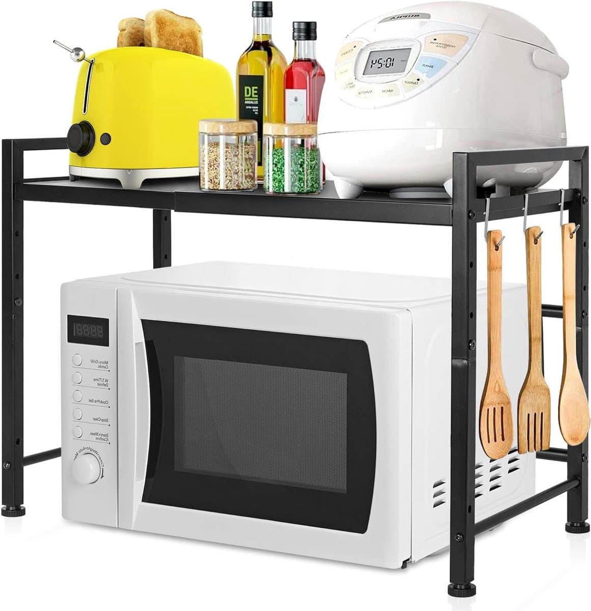 Microwave Rack 2 Stage - Stable Carbon Steel Microwave Stand for Kitchen Countertops — afbeelding 1