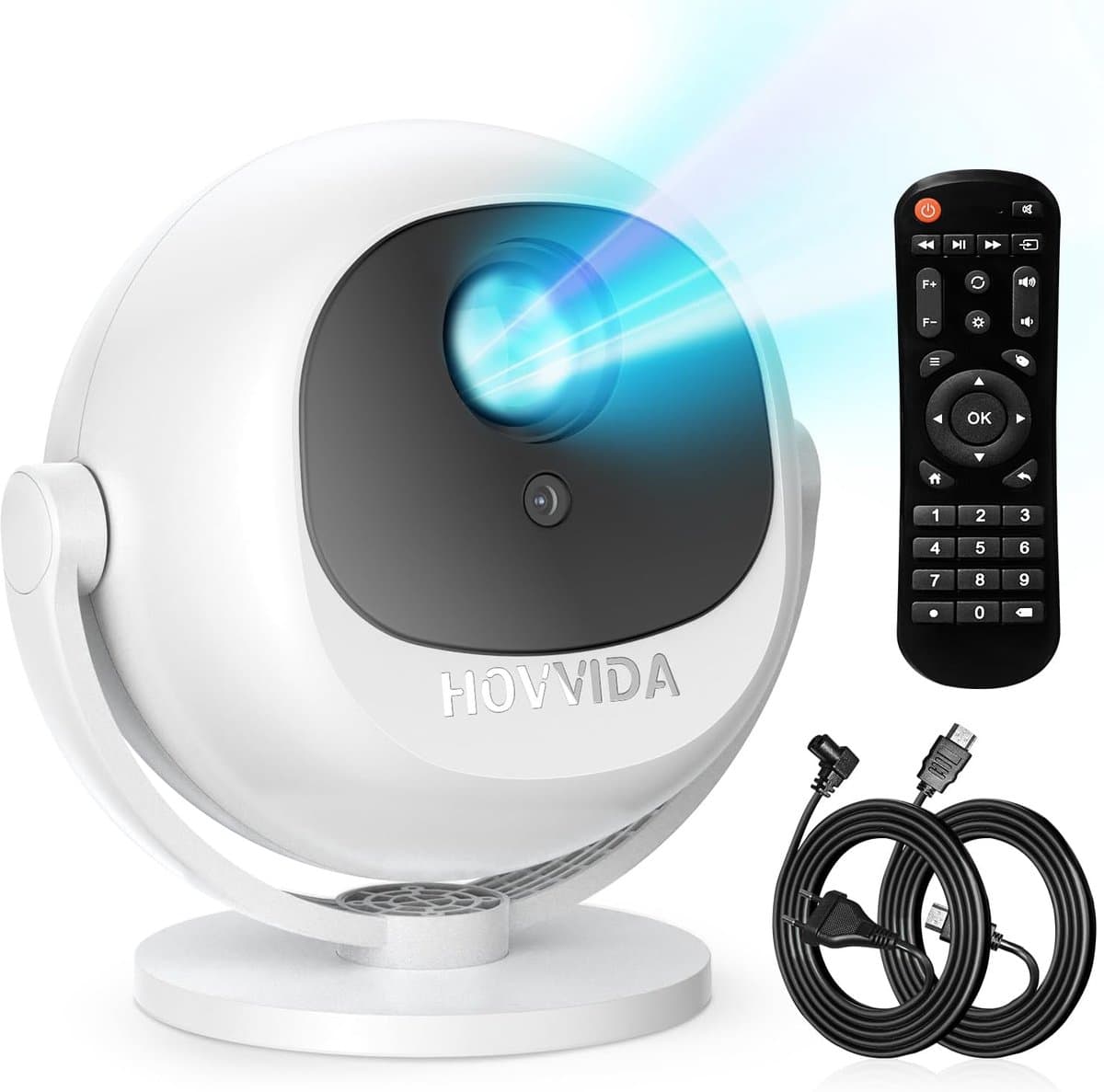 SnelShoppen - Beamer 2025 Draagbare Projector met Elektrische Focus, 4K 1080P, WiFi 6, Bluetooth 5.2, 360° Rotatie, Android 11.0, HDMI Kabel, Geschikt — afbeelding 1