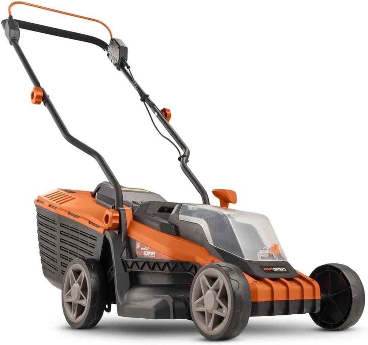 Accu Grasmaaier - Elektrische Maaier - Gazon Onderhoud - Borstelloze Motor - 340 mm Werkbreedte - Oranje — afbeelding 1