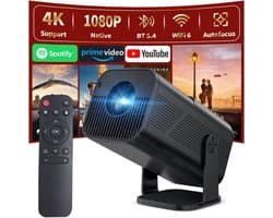 Mini-beamer - Zwart - 4K Smart Beamer - Draagbaar - Voor Thuisbioscopen
