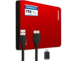 Externe harde schijf 750GB - USB 3.0 - Aluminium - Supersnelle gegevensoverdracht - ShopVlot