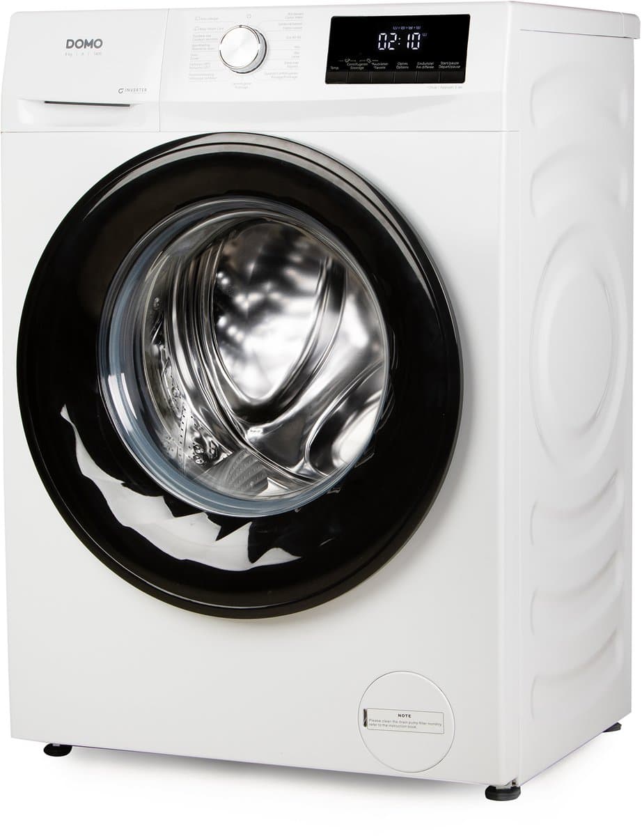 DOMO DO95102WM Wasmachine - 8 kg - Energieklasse A - Aquastop - 1400 RPM - 15 Programma's - Wit — afbeelding 1