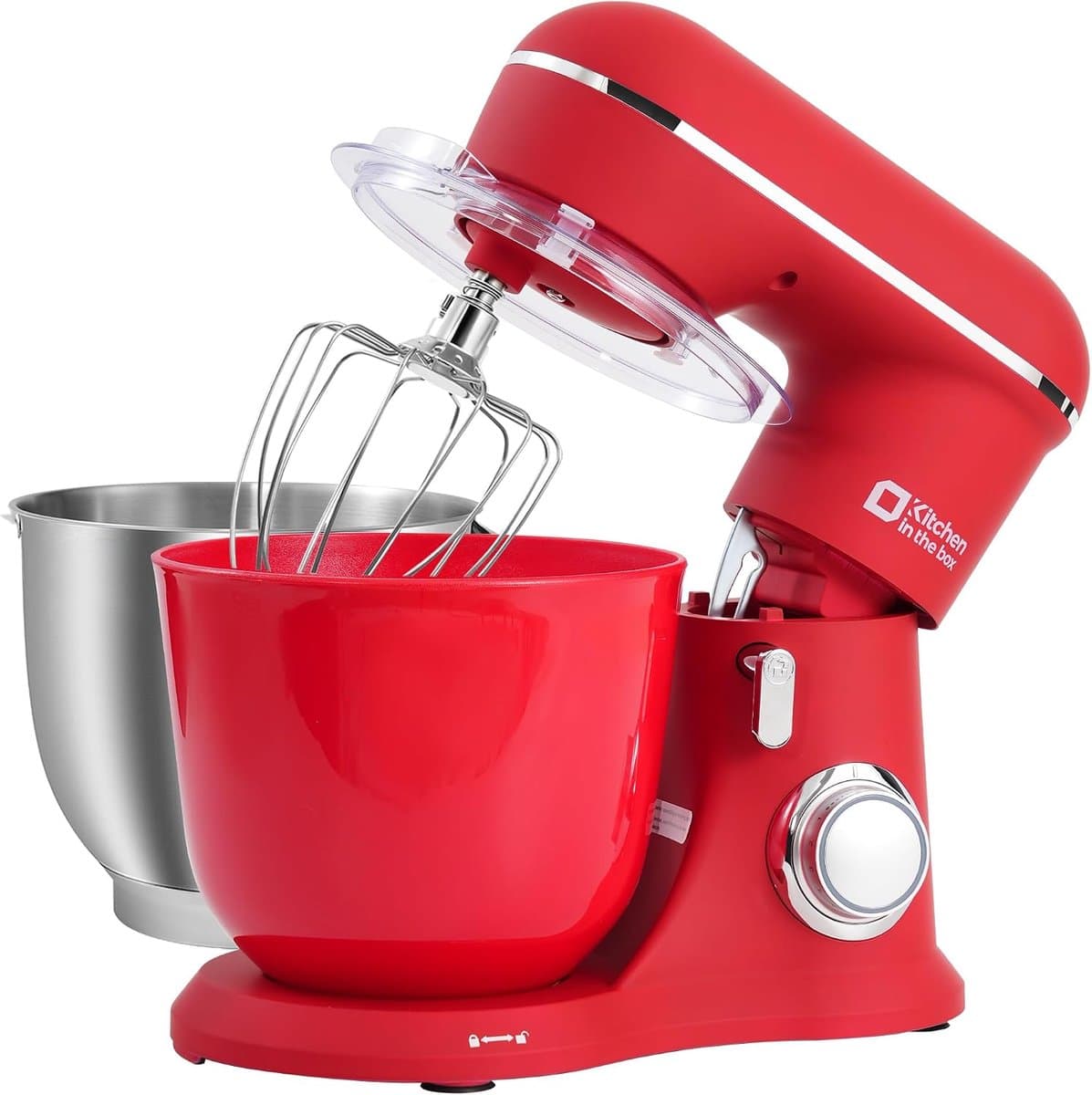SnelShoppen - Keukenmachine 1300W met 10 Snelheden, 4.5L & 5L Mengkommen, Elektrische Stand Mixer met Klopper, Mixer en Deeghaak (Rood) — afbeelding 1