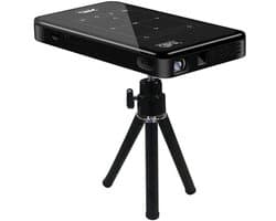 DLP P09-II - Beamer - Projector Beamer - Mini Meamer - 3DLP - Full HD 1080P 4k - 5W - 854x480dpi - Automatische focus - met WiFi - 50 ANSI Lumens - 5000mAh - Zwart