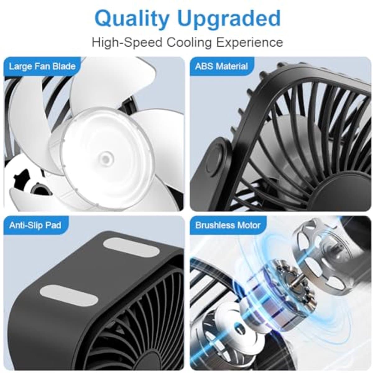 Mini USB Tafelventilator 10 cm - Stil, 360° Rotatie, 3 Snelheden voor Thuis en Kantoor — afbeelding 1