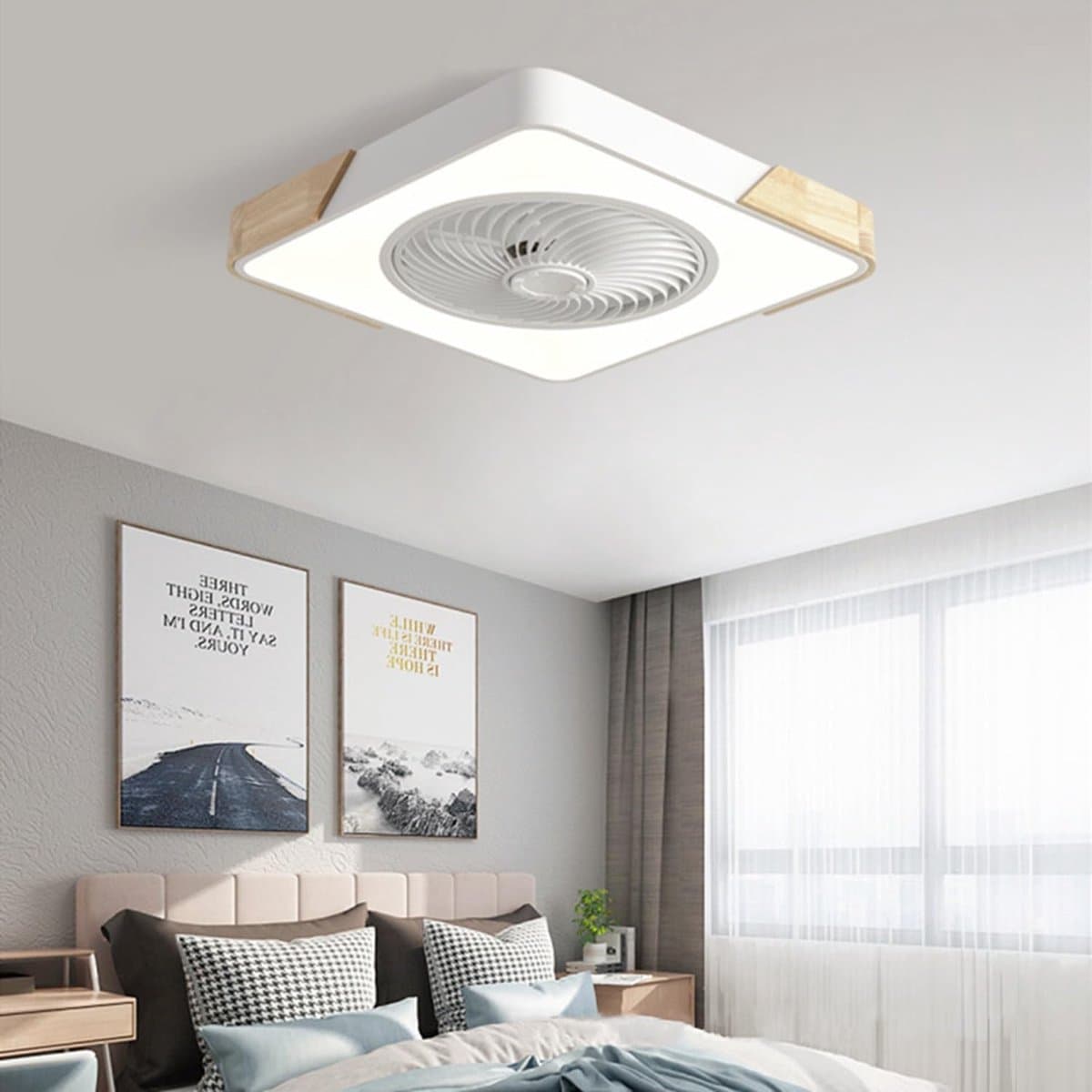 Moderne 36W LED Plafondventilator met Dimbare Verlichting en Afstandsbediening — afbeelding 1