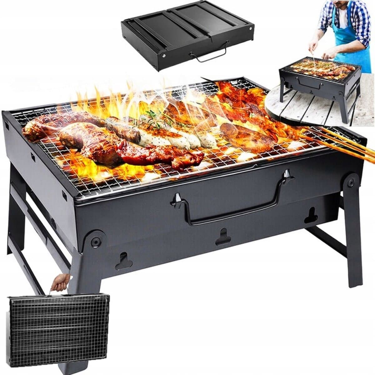 Draagbare Koolgrill in Kofferformaat - Ideaal voor Camping — afbeelding 1