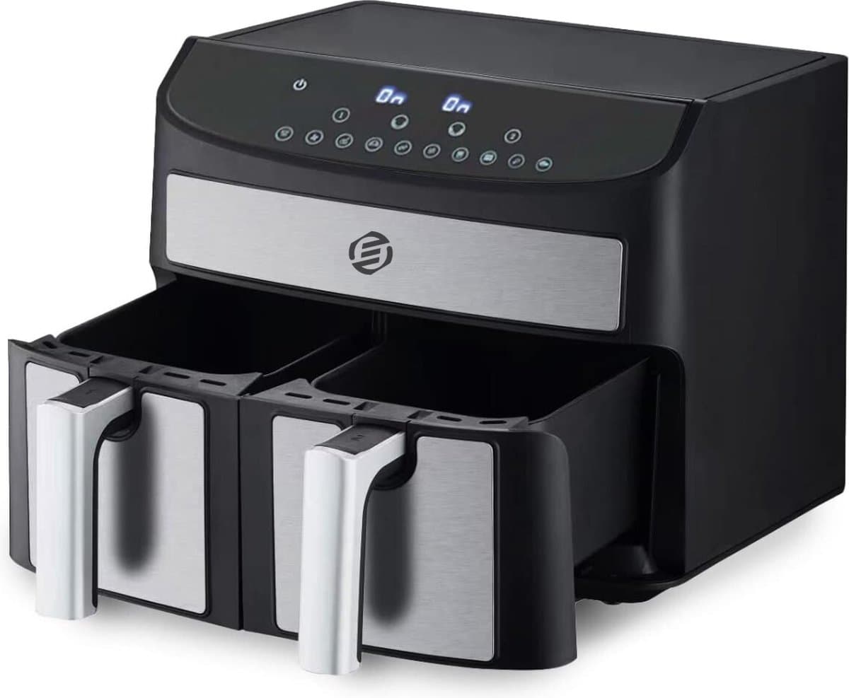 Equivera Dubbele Airfryer - Dubbele Mand - Dual Cook - Heteluchtfriteuse - Verschillende Programma's - Dual Zone - Mega — afbeelding 1